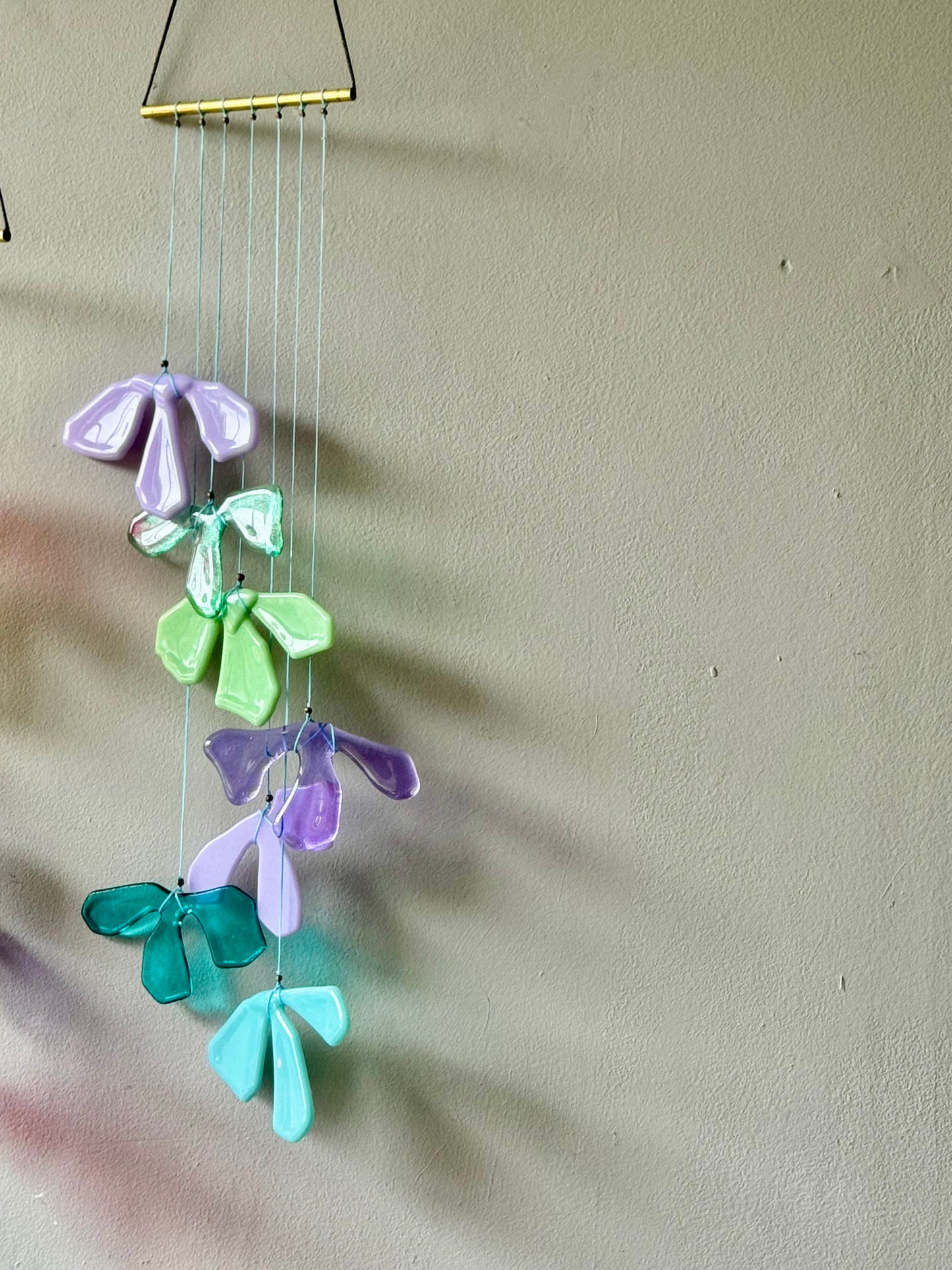 Blue Petal 1 Hanging Glass Art