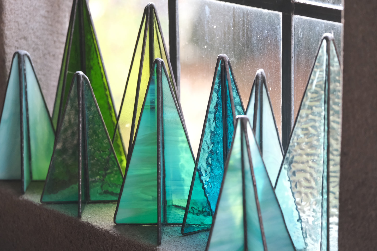 Sapin Trees Set of Three Aqua/Lime