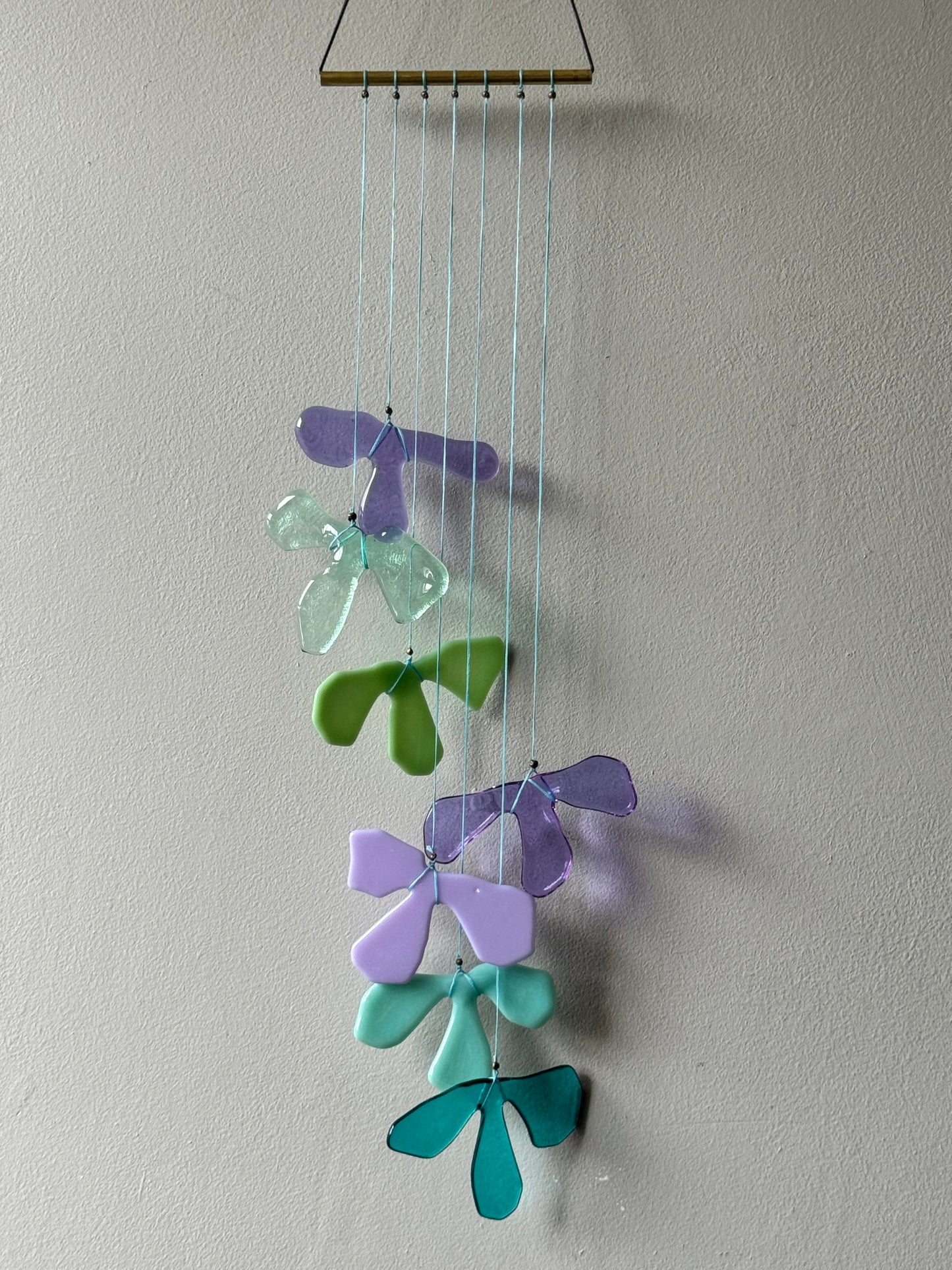 Blue Petal 3 Fused Glass Sun Catcher