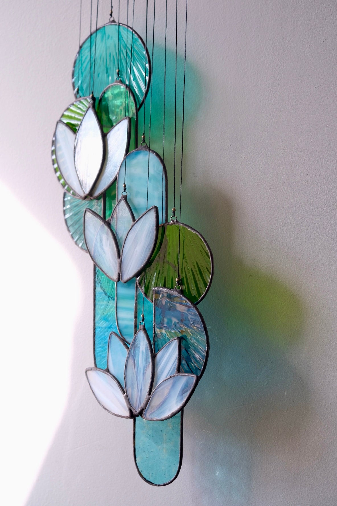 White Lotus Stained Glass Sun Catcher