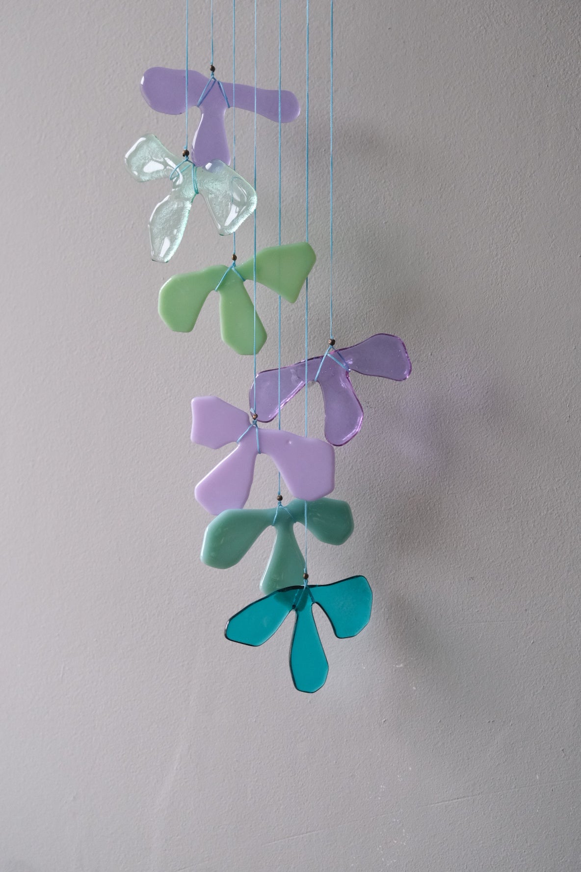 Blue Petal 3 Fused Glass Sun Catcher