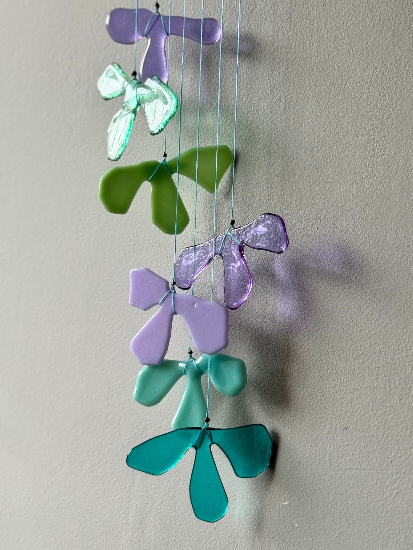 Blue Petal 3 Fused Glass Sun Catcher