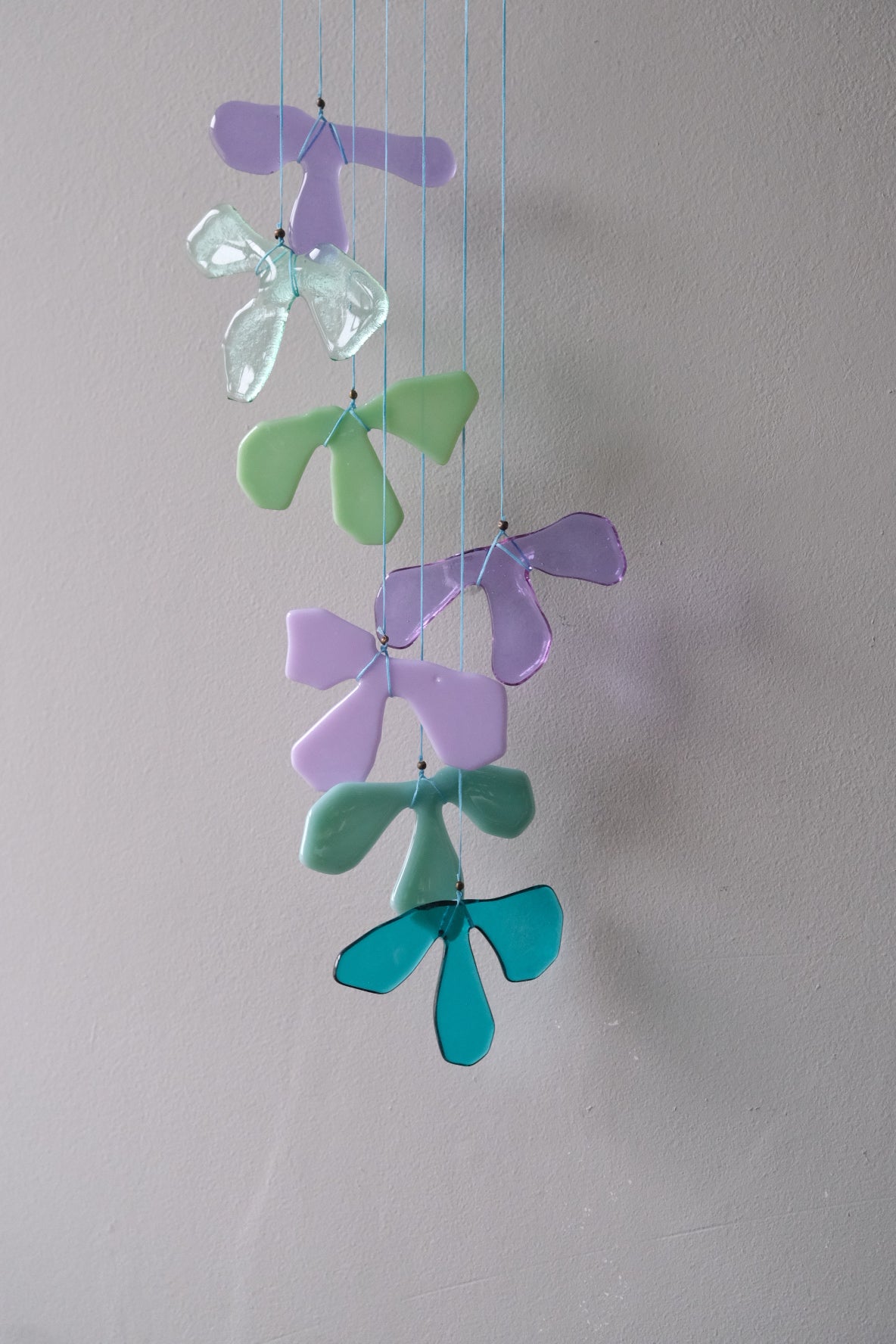 Blue Petal 3 Fused Glass Sun Catcher