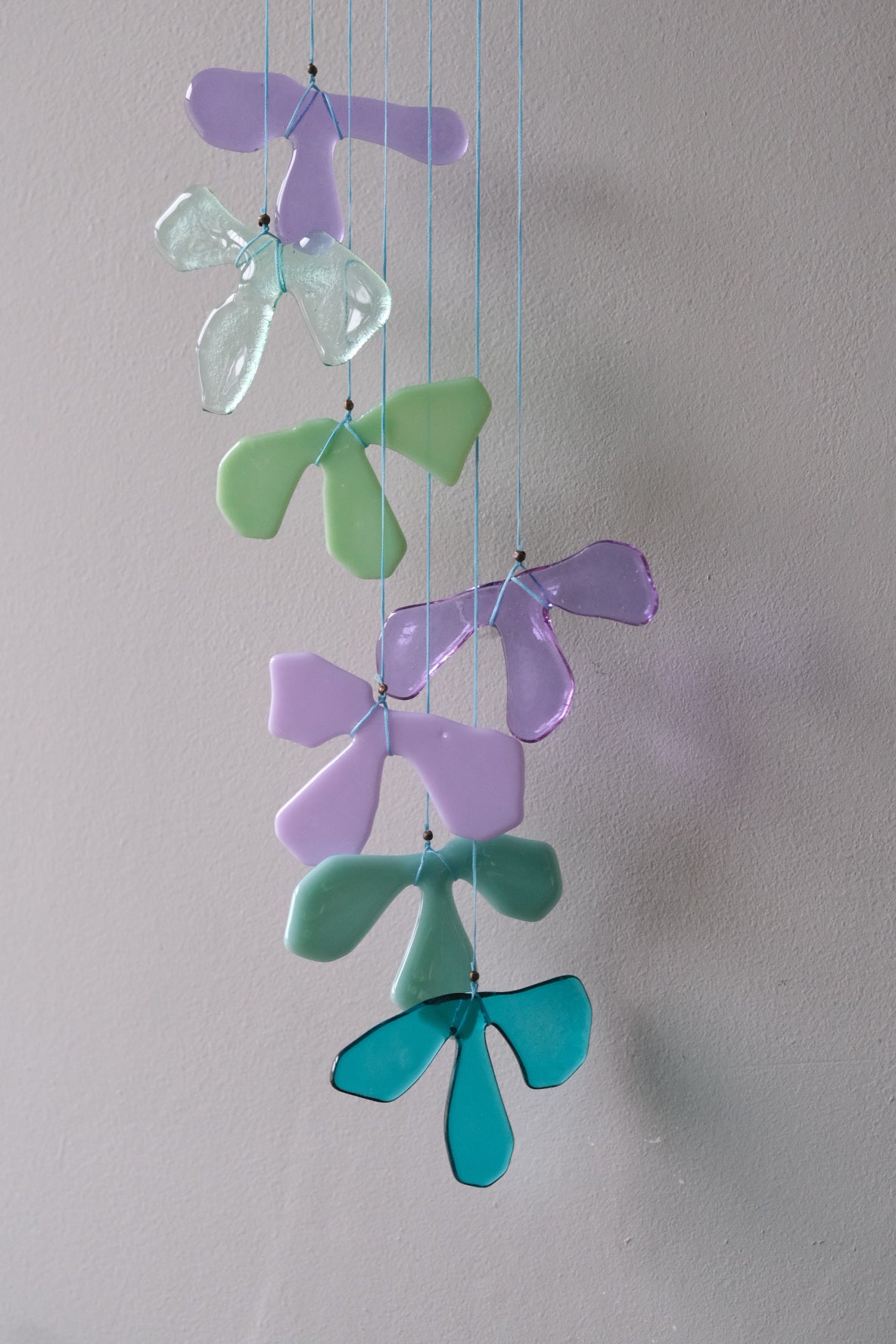 Blue Petal 3 Fused Glass Sun Catcher