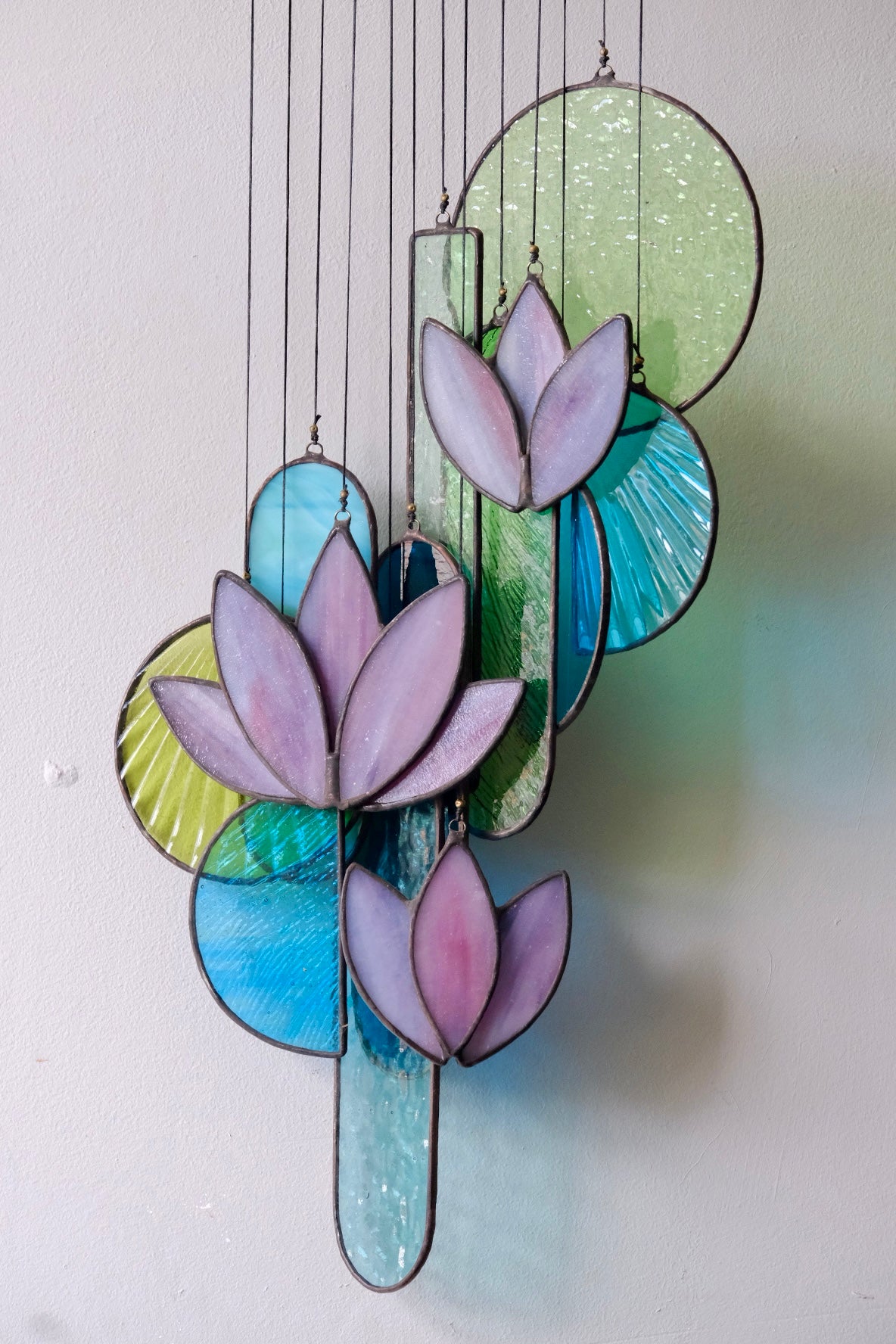 Purple 1 Lotus Stained Glass Art