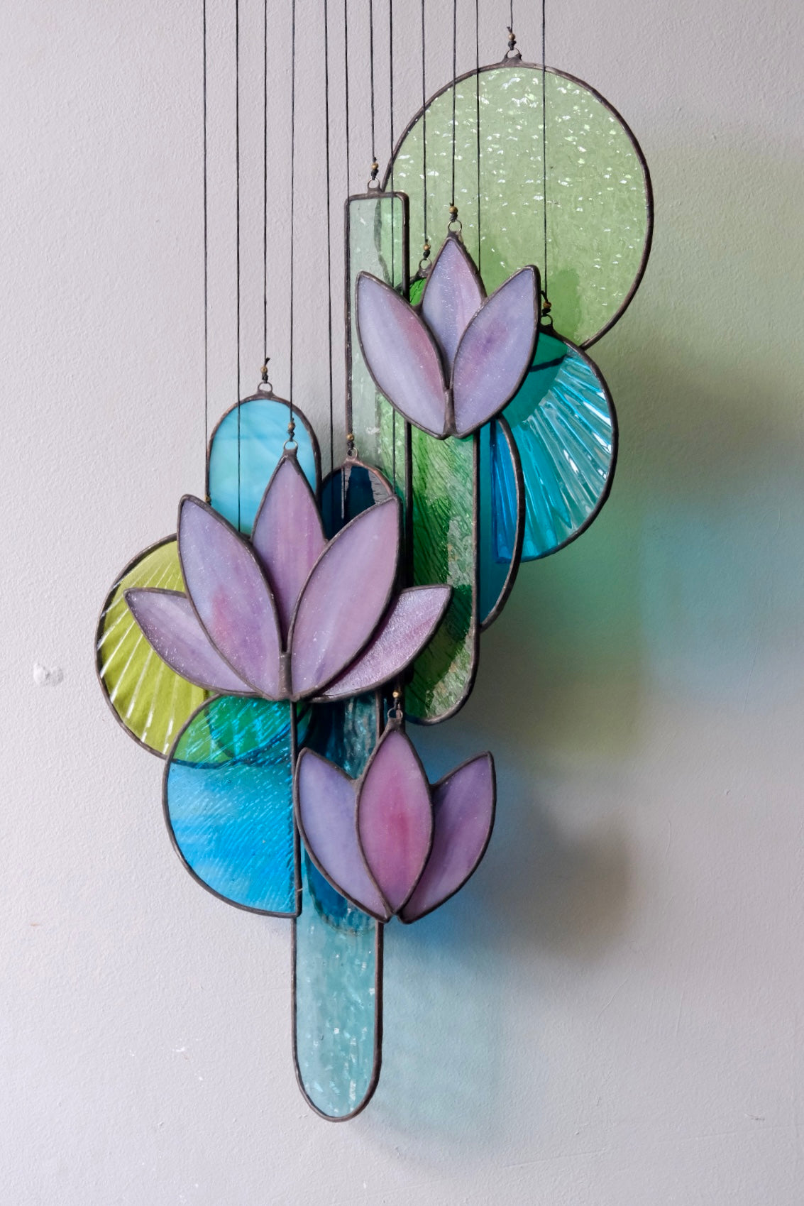Purple 1 Lotus Stained Glass Art