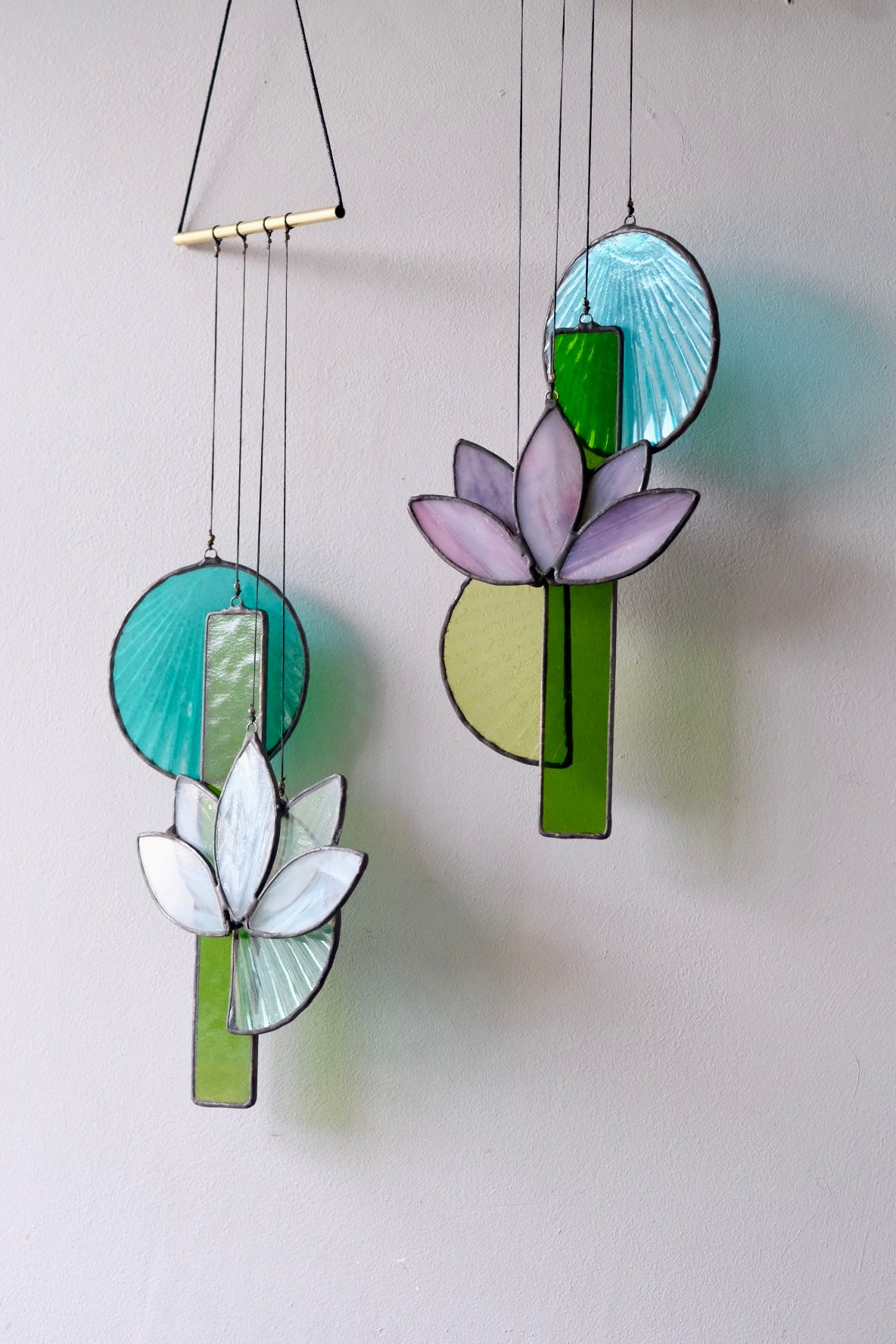 Mini White Lotus Glass Sun Catcher