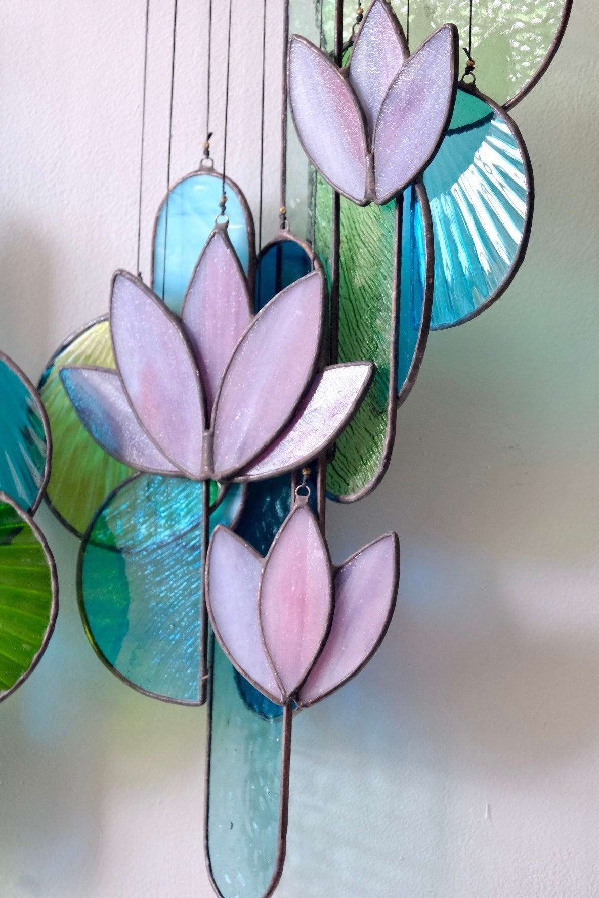 Purple 1 Lotus Stained Glass Art