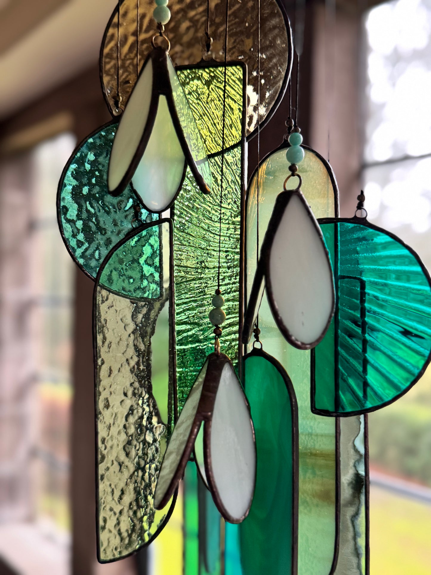 Snowdrop 2 Stained Glass Hanging Sculpture