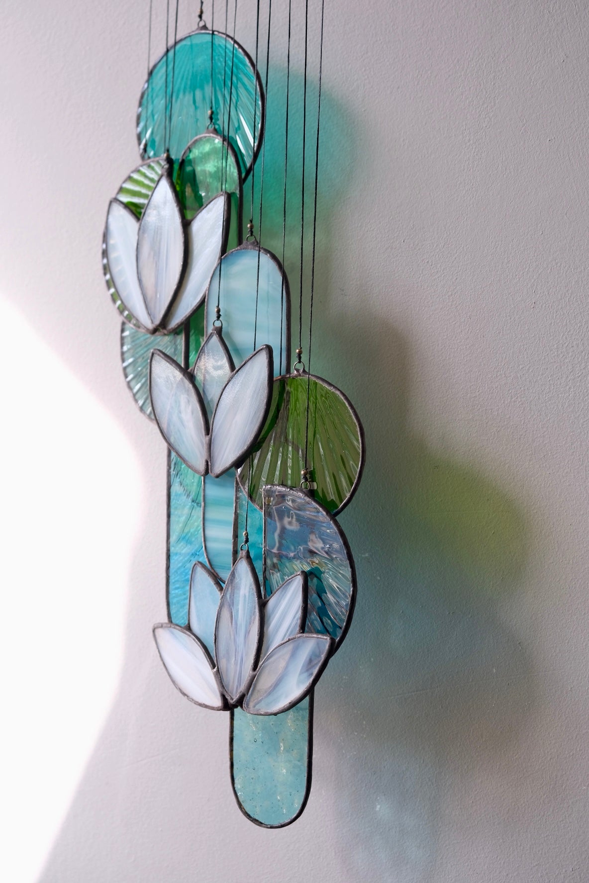 White Lotus Stained Glass Sun Catcher