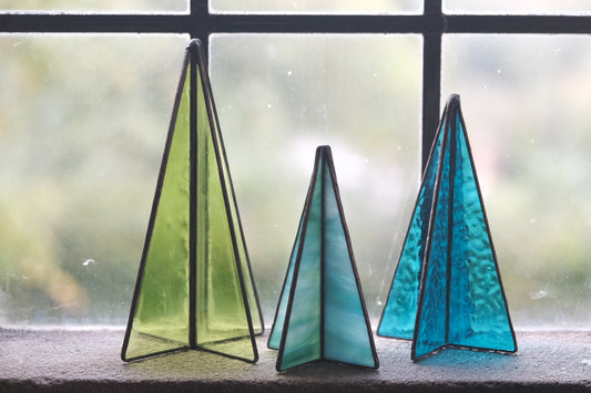 Sapin Trees Set of Three Aqua/Lime