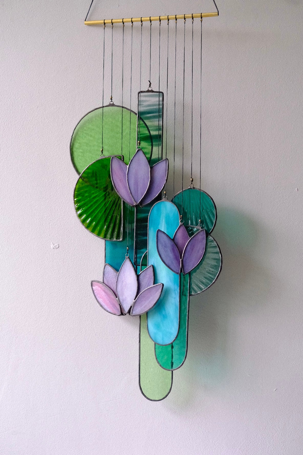 Purple Lotus Stained Glass Sun Catcher