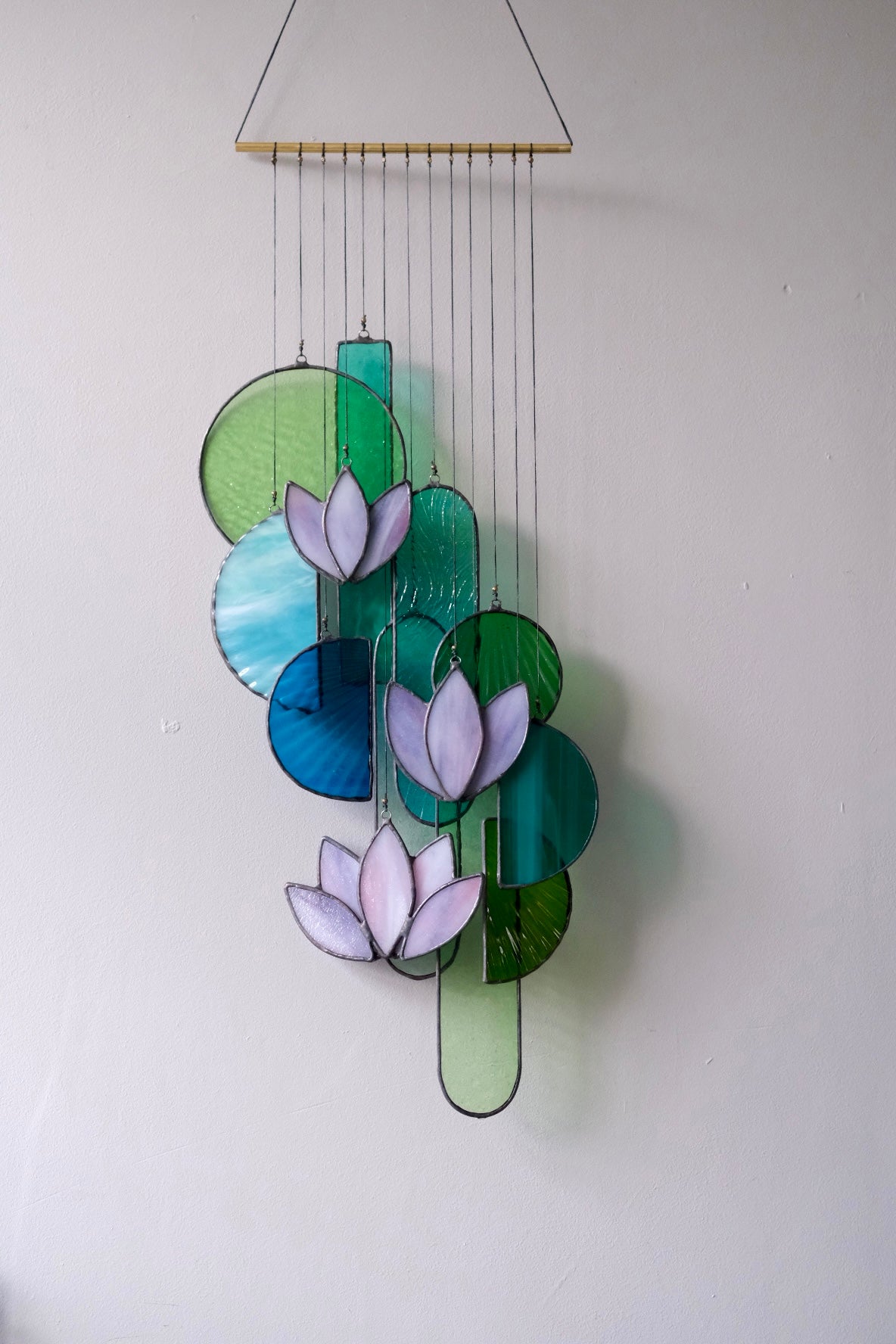 Purple Lotus Stained Glass Sun Catcher