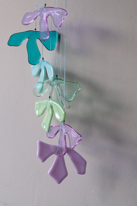 Blue Petal 1 Fused Glass Sun Catcher