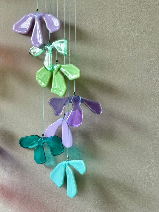Blue Petal 1 Fused Glass Sun Catcher