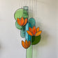 Orange Lotus Stained Glass Sun Catcher