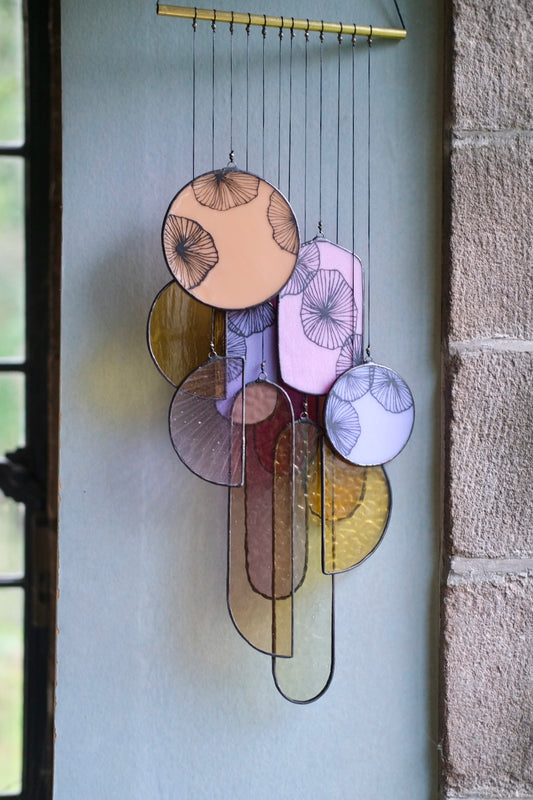 Sunset Lantern 1 Stained Glass Hanging Art