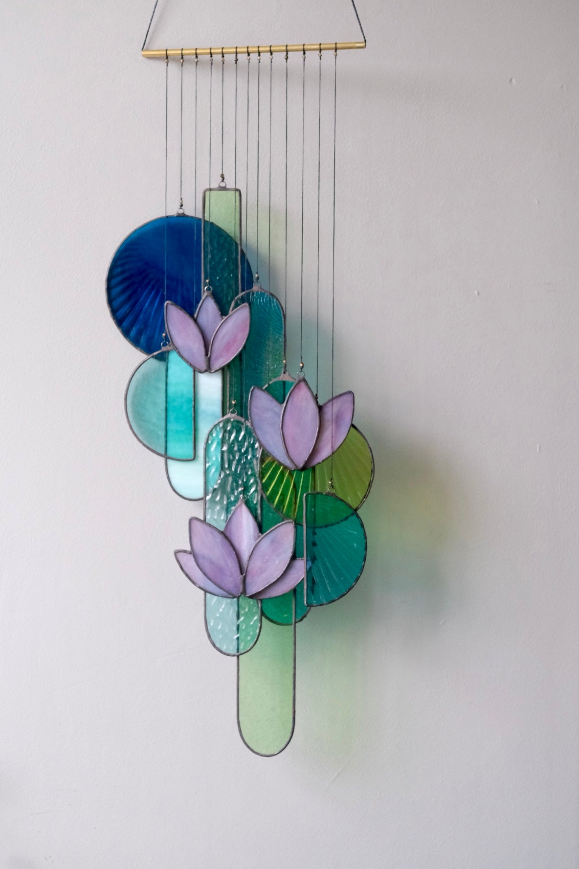 Purple Lotus Stained Glass Sun Catcher