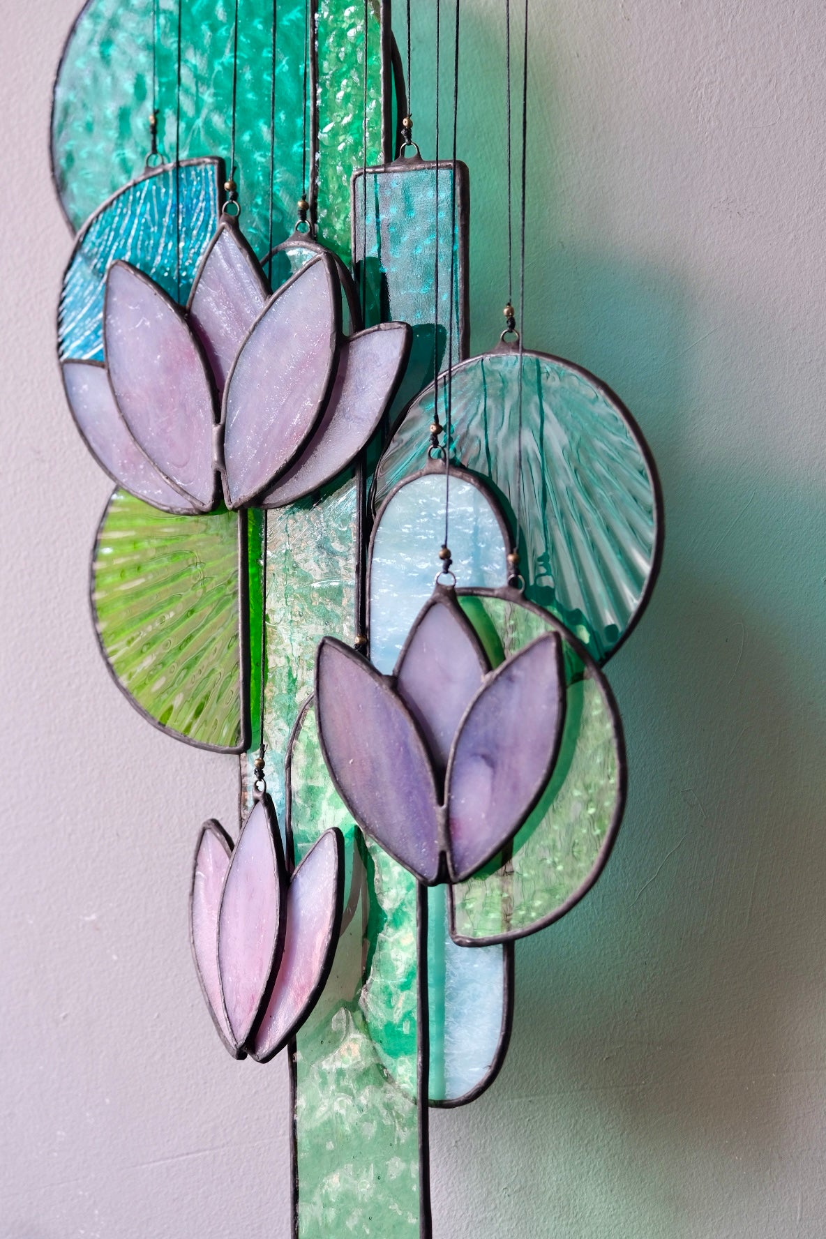 Purple 1 Lotus Stained Glass Sun Catcher