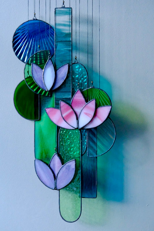 Lotus Stained Glass Sun Catcher