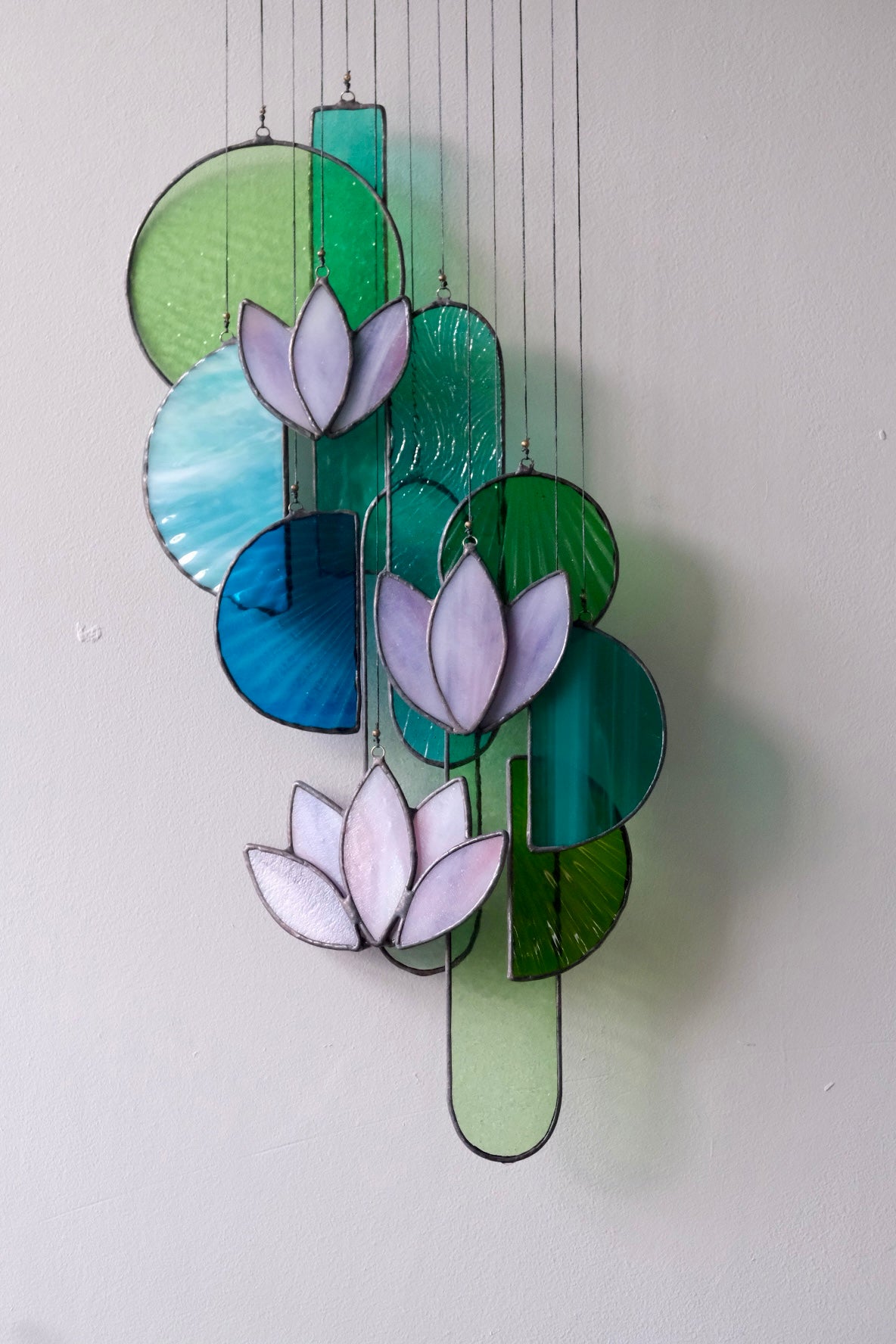 Purple Lotus Stained Glass Sun Catcher