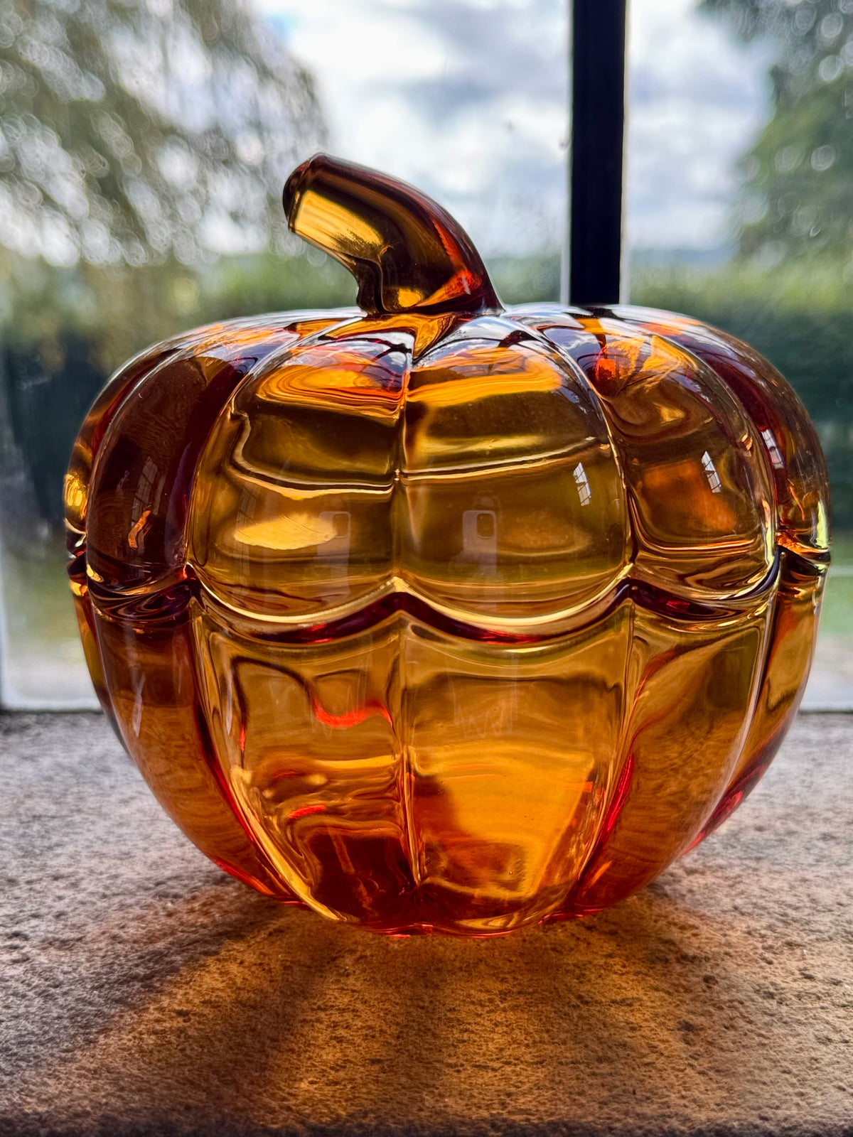 Pumpkin Glass Bowls, Set of 2