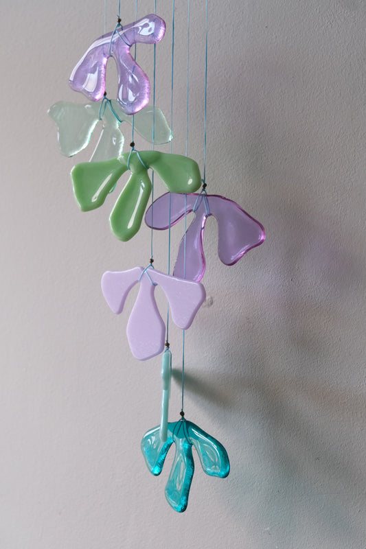Blue Petal 2 Fused Glass Sun Catcher
