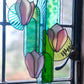 Pink Magnolia Stained Glass Hanging Art