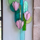 Pink Magnolia Stained Glass Hanging Art
