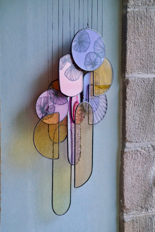 Sunset Lantern 2 Stained Glass Hanging Art