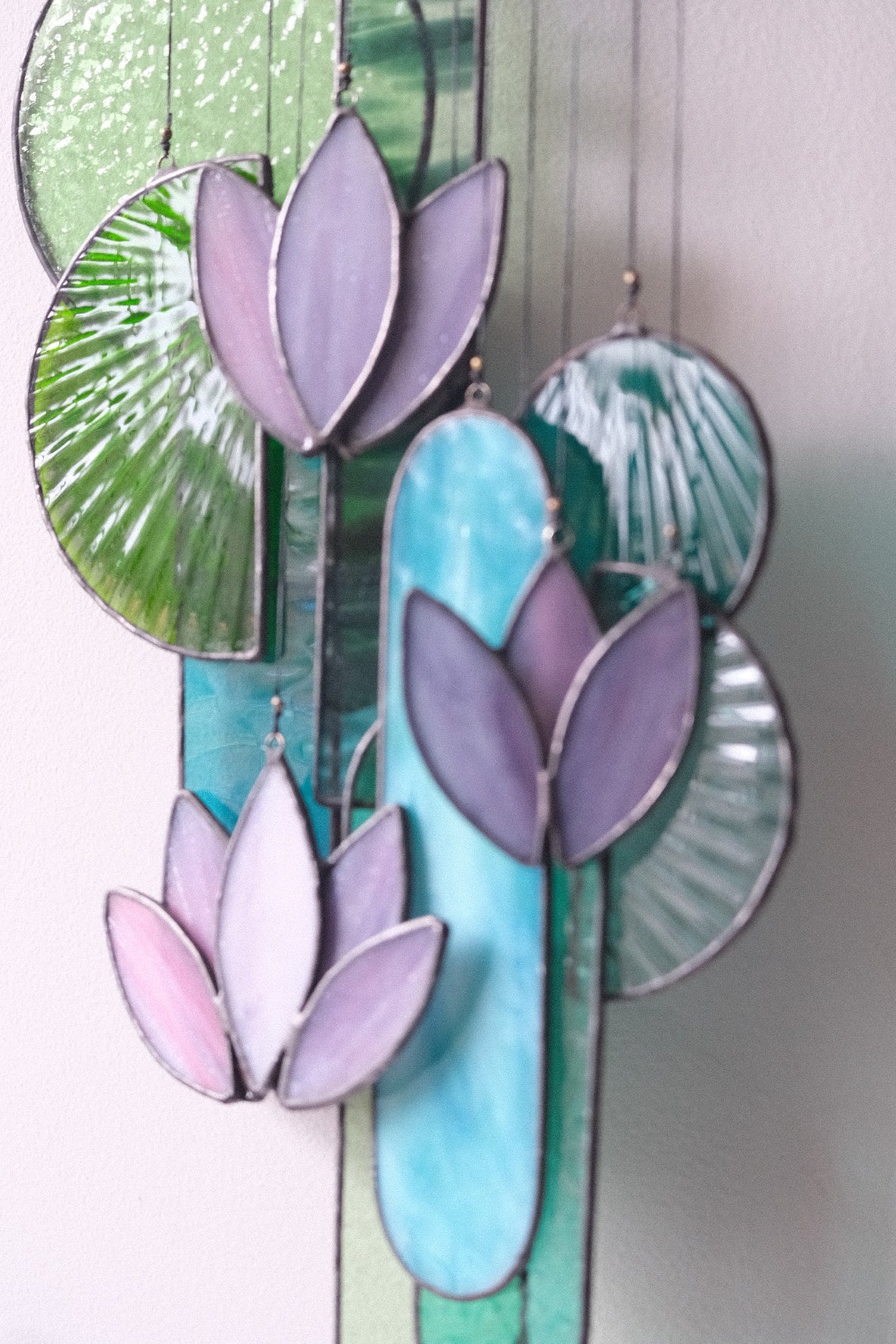 Purple Lotus Stained Glass Sun Catcher