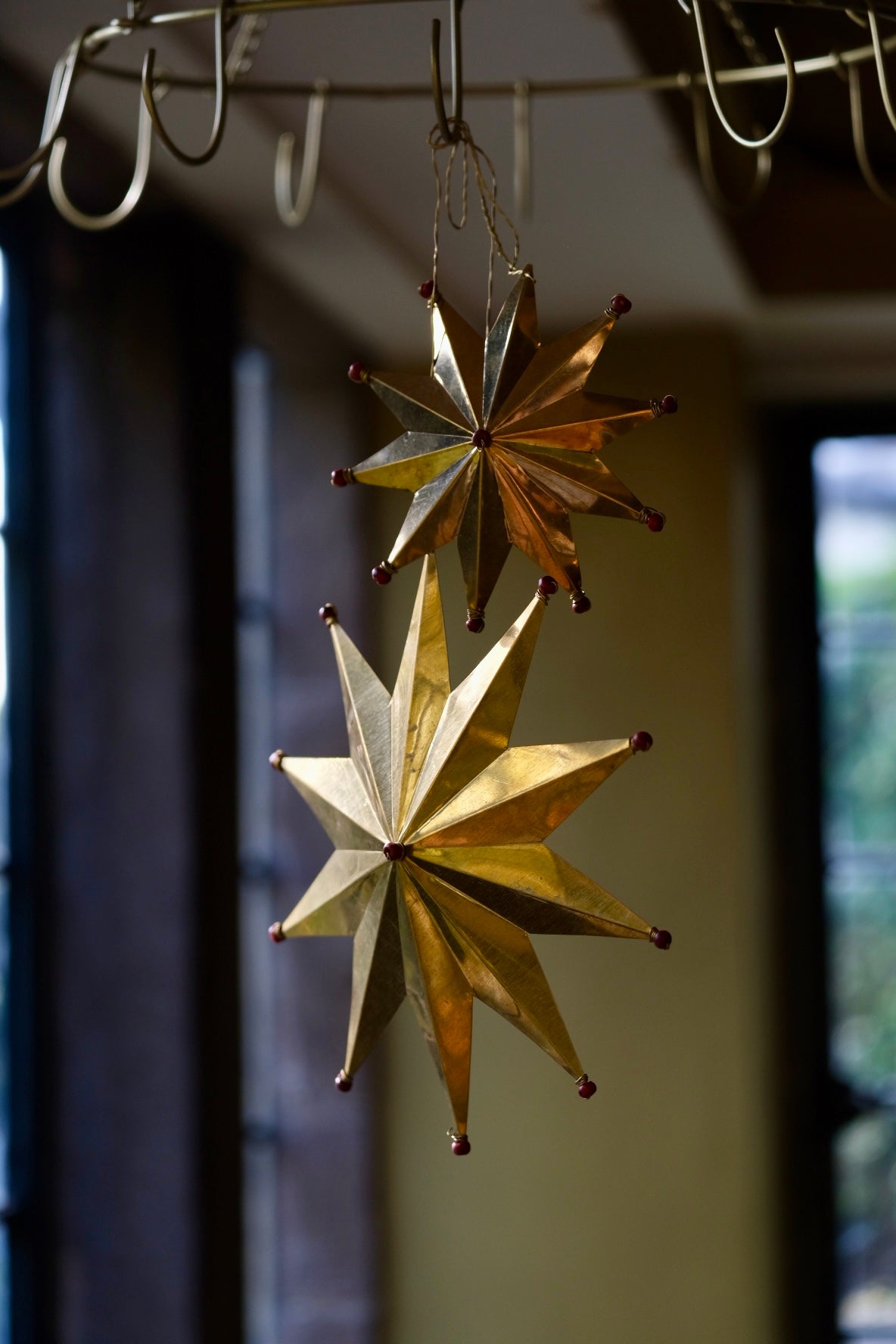 Handmade Brass Stars, set of 2