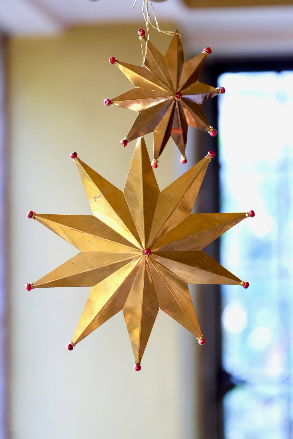 Handmade Brass Stars, set of 2