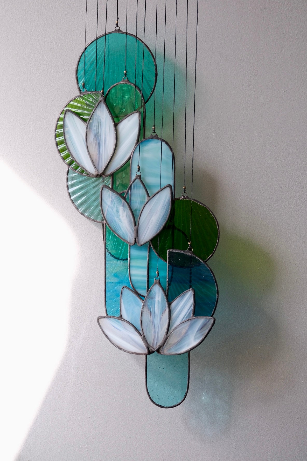 White Lotus Stained Glass Sun Catcher