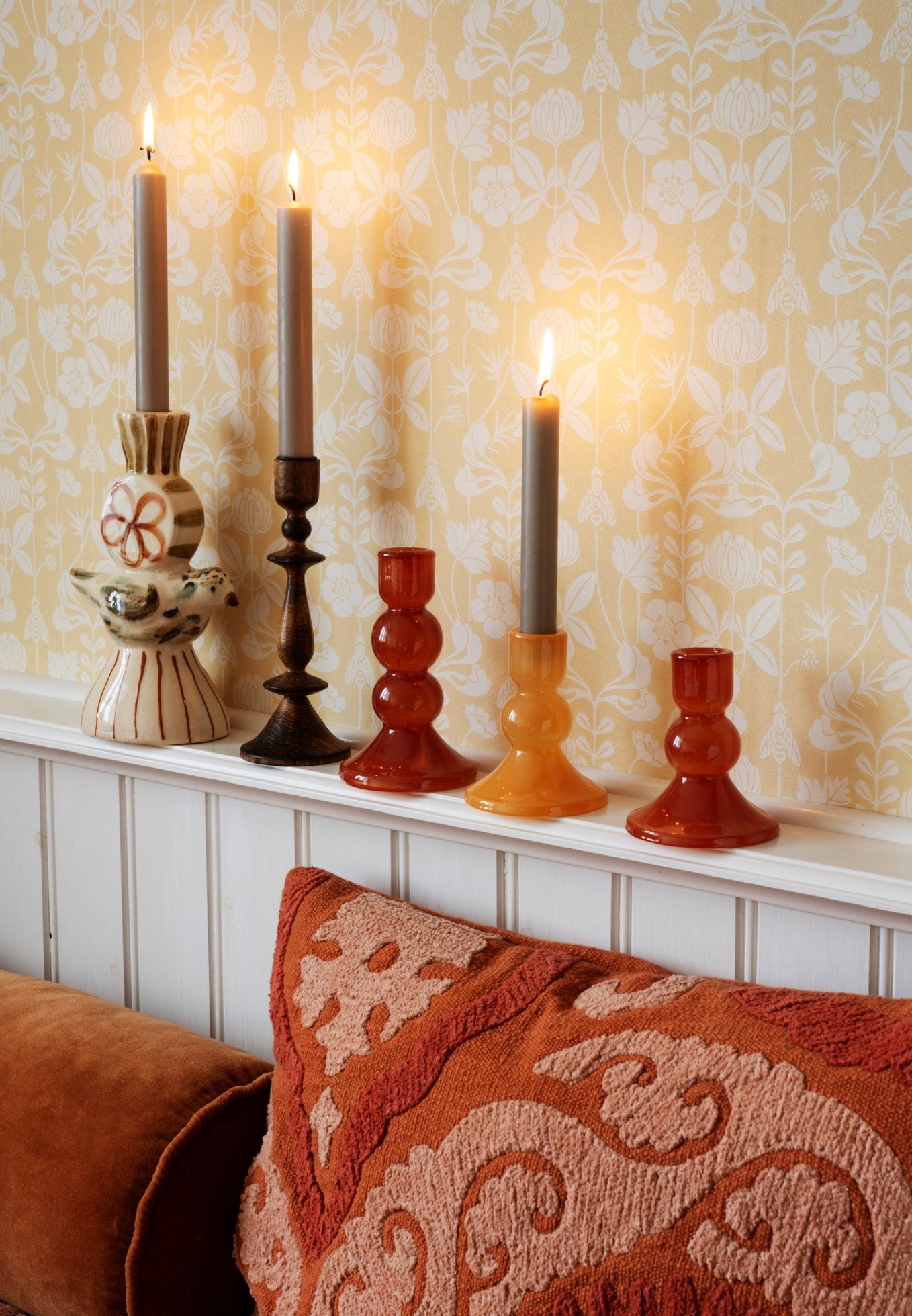 Small Bobbin Candle Holder
