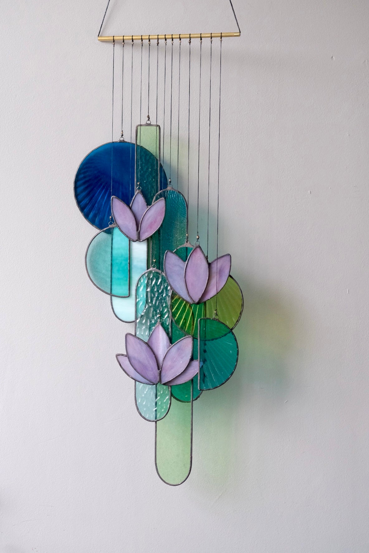 Purple Lotus Stained Glass Sun Catcher