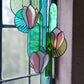 Pink Magnolia Stained Glass Hanging Art