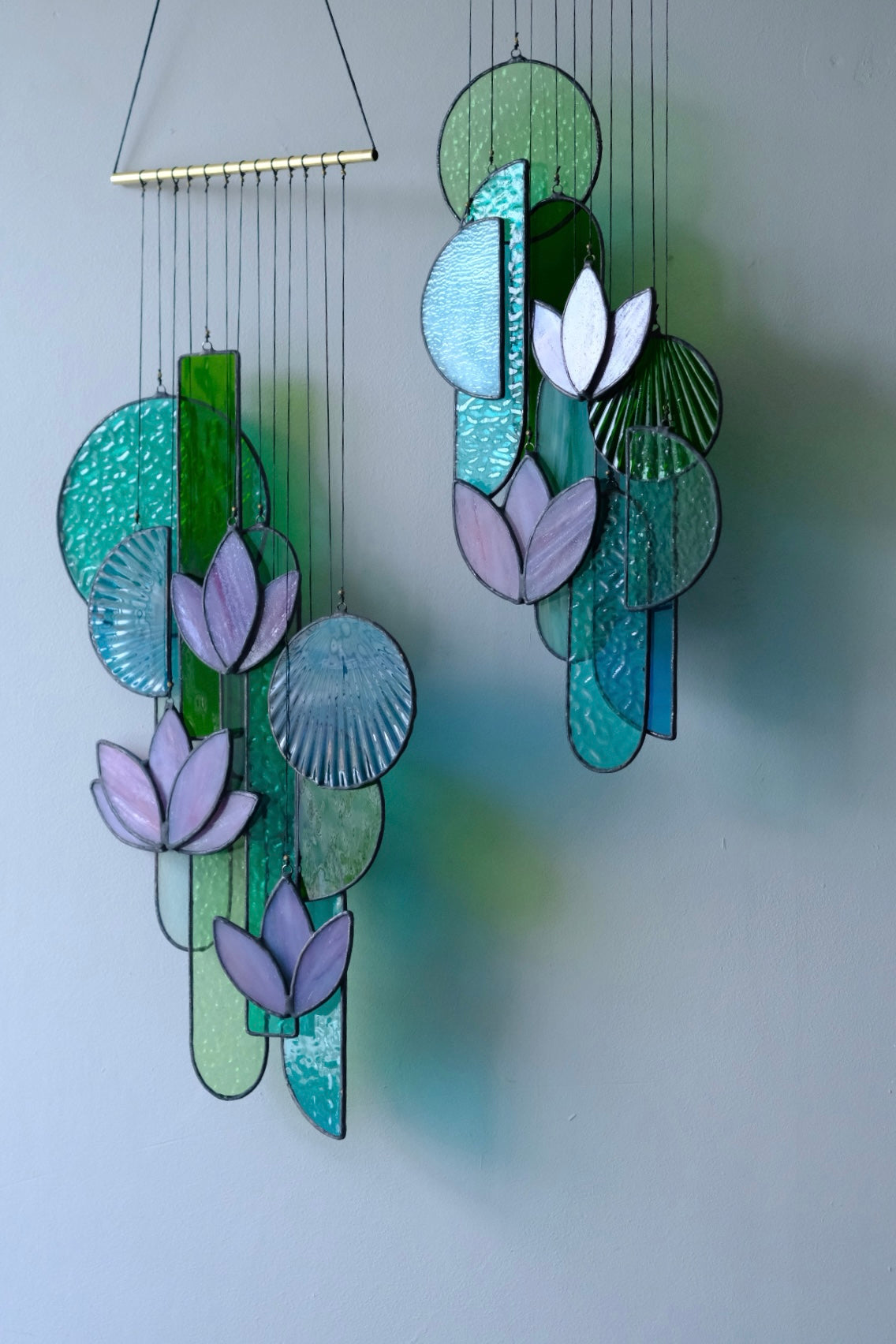 Purple Lotus Stained Glass Sun Catcher