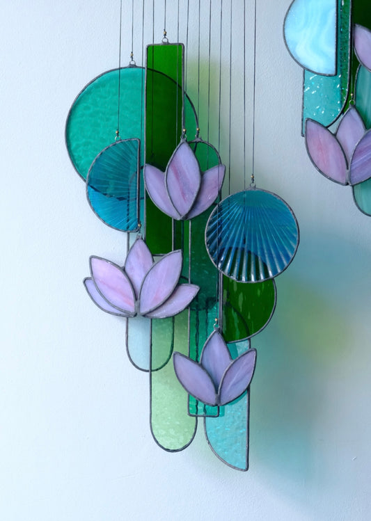 Purple Lotus Stained Glass Sun Catcher