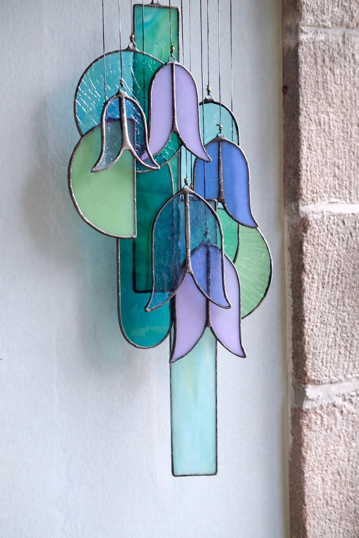Bluebell Stained Glass Hanging Art