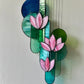 Pink Lotus Stained Glass Sun Catcher