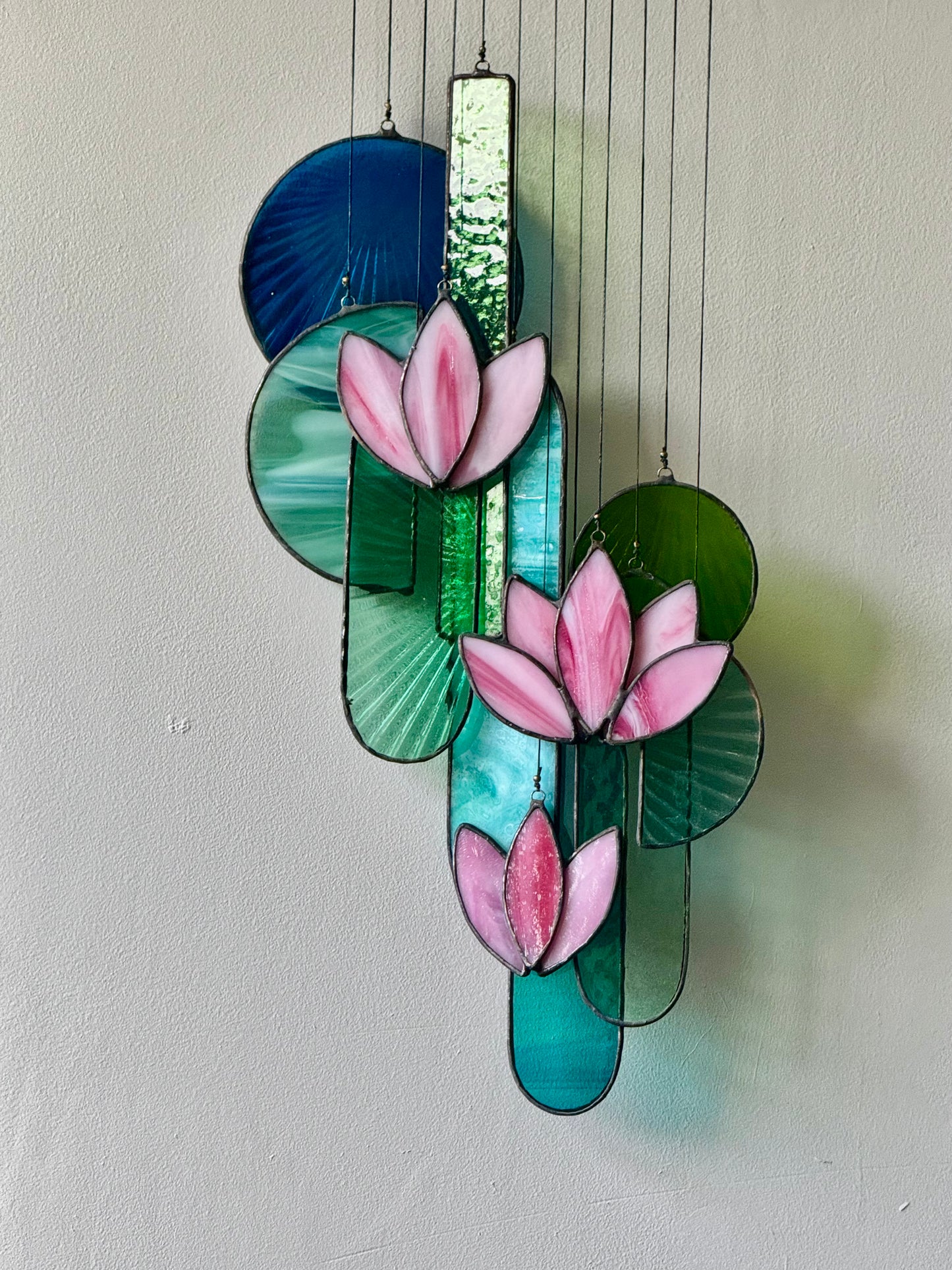 Pink Lotus Stained Glass Sun Catcher