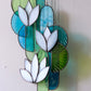 White Lotus Stained Glass Hanging Art