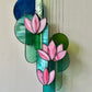 Pink Lotus Stained Glass Sun Catcher