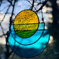 Orange Moon Stained Glass Art