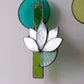 Mini White Lotus Glass Sun Catcher