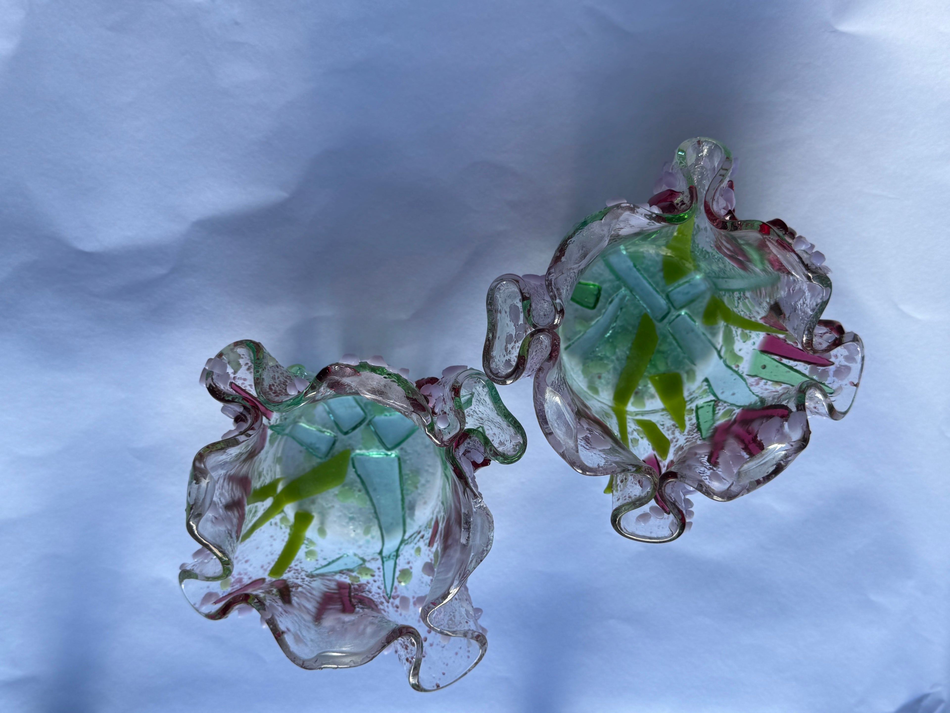 Verbena Handmade Glass Tea-light Holder, Set of 2