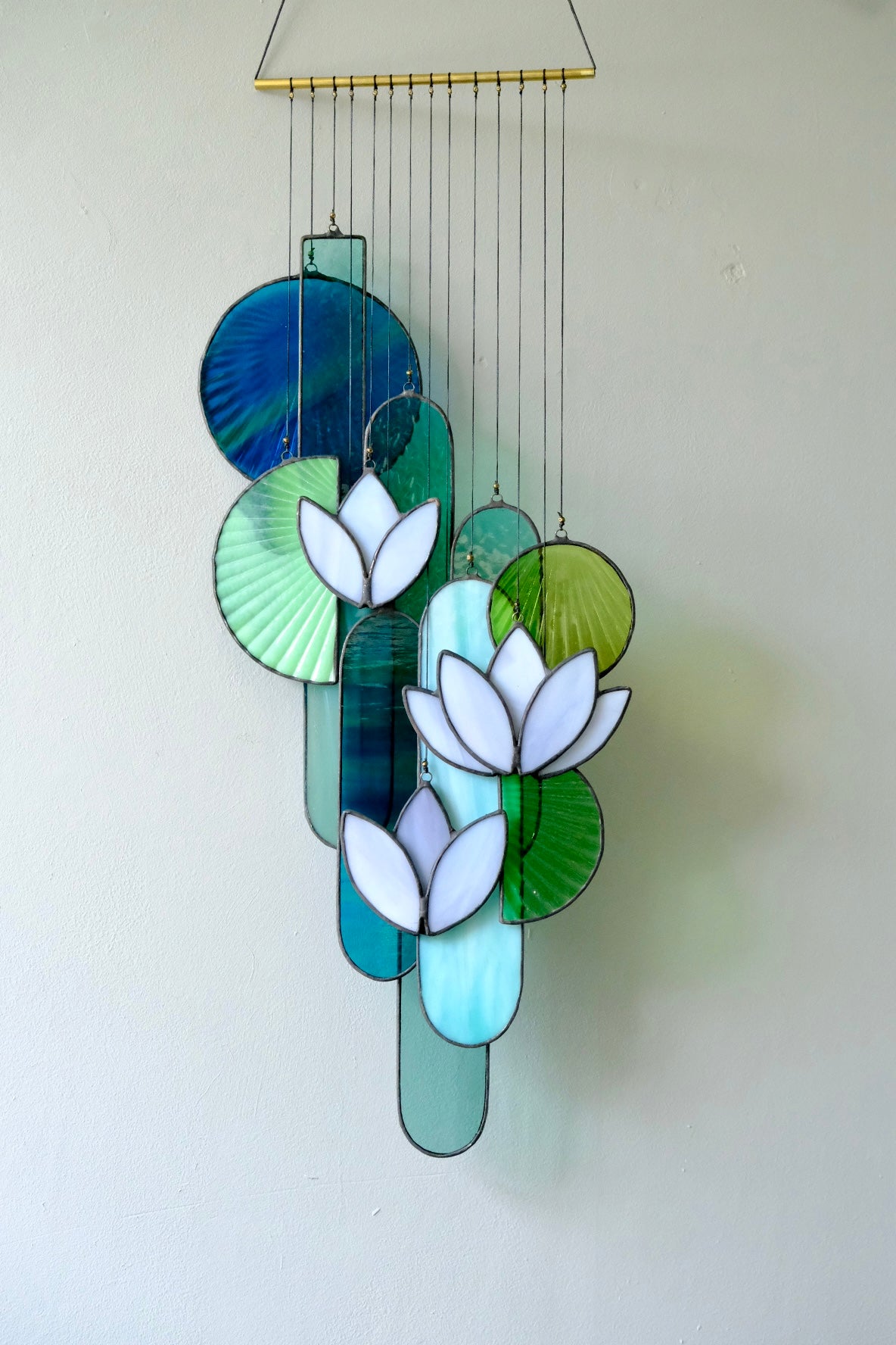 Lavender Lotus Stained Glass Sun Catcher