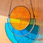 Orange Moon Stained Glass Art