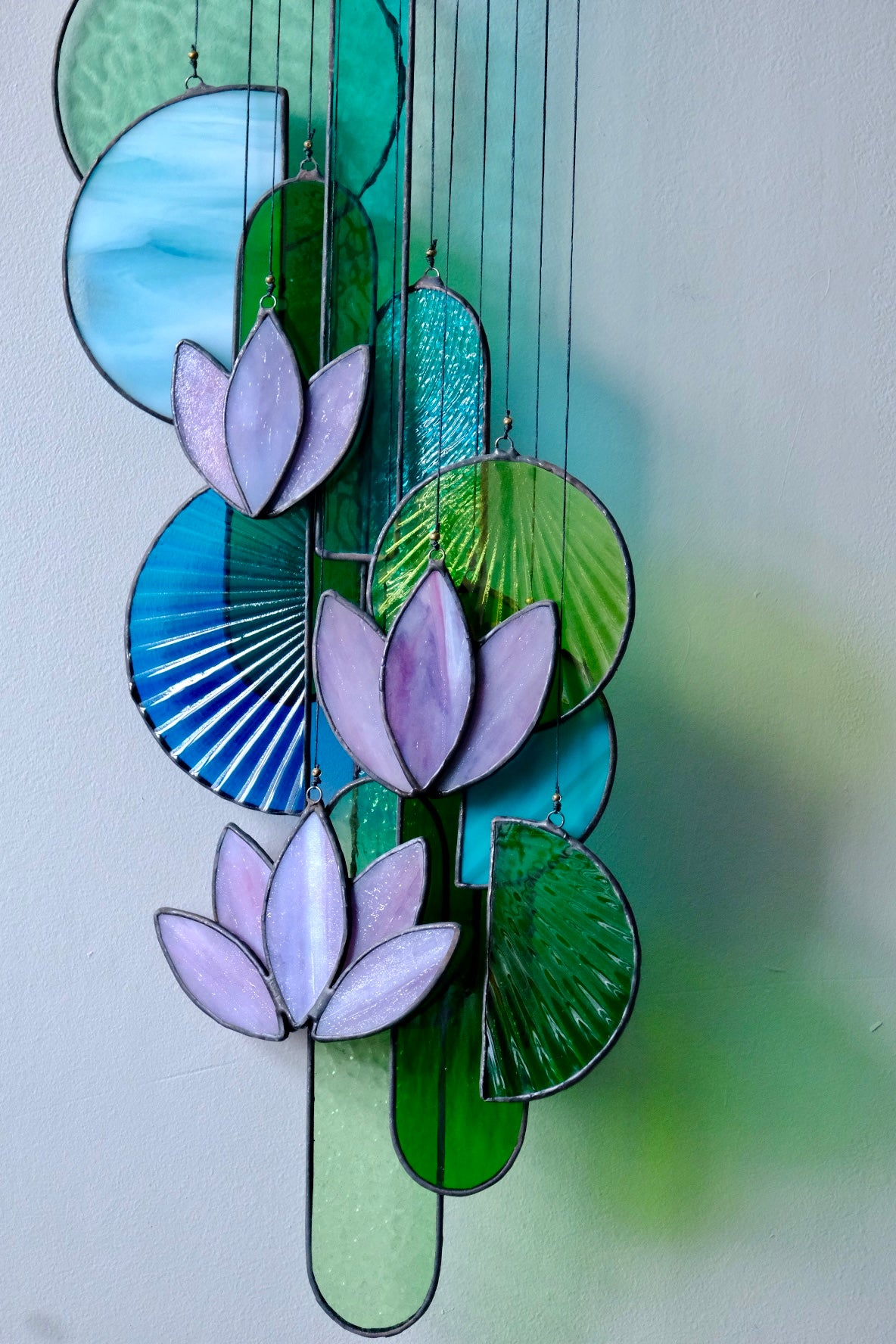 Purple Lotus Stained Glass Sun Catcher